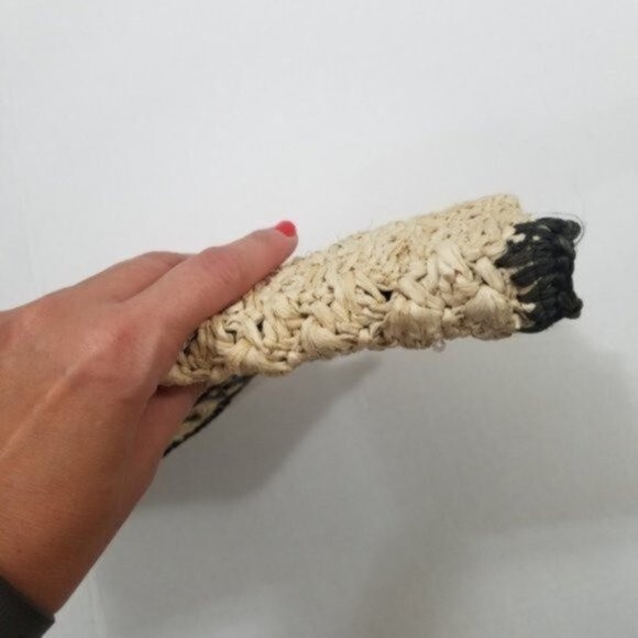 Mua Mua clutch I Love St. Tropez straw red yarn heart Bali vacation resort - Picture 7 of 7